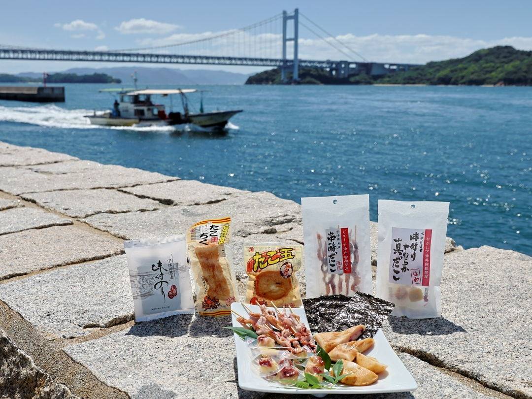 倉敷土産・倉敷/下津井のんべいセット・味付けやわらか真だこチーズ・大変好評発売中です。